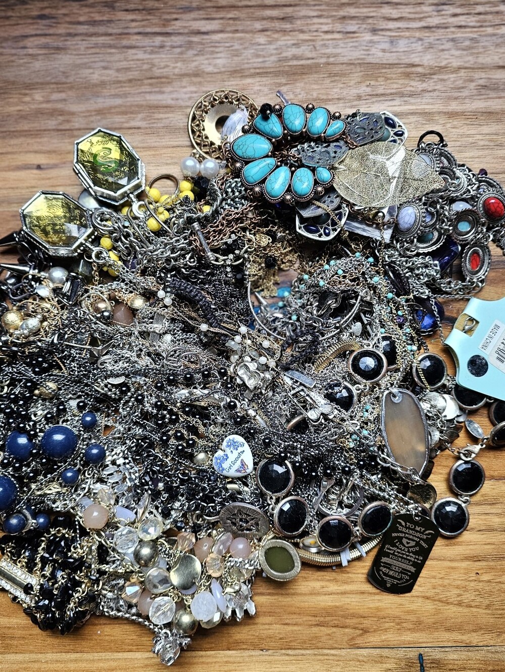 Craft Jewelry 4 Pound Mixed Lot Mostly Metal Necklaces Bracelets For Crafting